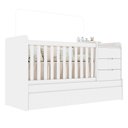 Ver imagem 3 de Berço Multifuncional Americano Bicama Gaveteiro Cléo 100% MDF Branco