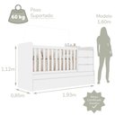 Ver imagem 4 de Berço Multifuncional Americano Bicama Gaveteiro Cléo 100% MDF Branco