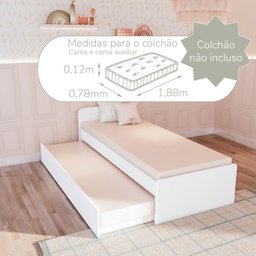 Berço Multifuncional Americano Bicama Gaveteiro Cléo 100% MDF Branco - 10 Berço Multifuncional Americano Bicama Gaveteiro Cléo 100% MDF Branco - 10