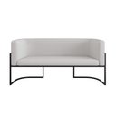 Ver imagem 5 de Kit 2 Poltronas + Sofá 2 Lugares Base de Metal Black Veludo Cor:bege