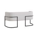 Ver imagem 6 de Kit 2 Poltronas + Sofá 2 Lugares Base de Metal Black Veludo Cor:bege