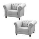 Ver imagem 1 de Kit 2 Poltronas Decorativa Bérgamo Couro Branco