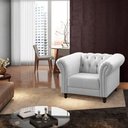 Ver imagem 4 de Kit 2 Poltronas Decorativa Bérgamo Couro Branco