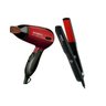 Kit Mini Secador de Cabelo Portátil Para Viagem SC 10 mais Chapinha Prancha Alisadora Red Ion - 1