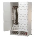 Ver imagem 1 de Guarda Roupa Modulado Sapateira Modular 3 Prateleiras 1 Cabideiro Plástico Cinza Yeet 75cm