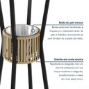 Ver imagem 4 de Mesa Bistrô Redonda Porta Gelo Madeira Maciça 70cm Bege/Preto/Nature