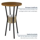 Ver imagem 7 de Mesa Bistrô Redonda Porta Gelo Madeira Maciça 70cm Bege/Preto/Nature