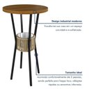 Ver imagem 6 de Mesa Bistrô Redonda Porta Gelo Madeira Maciça 70cm Bege/Preto/Nature