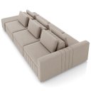 Ver imagem 7 de Sofá Ilha e Puff Sala Living 335cm Siesta M22 Veludo Bege - Mpozenato