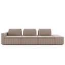 Ver imagem 5 de Sofá Ilha e Puff Sala Living 335cm Siesta M22 Veludo Bege - Mpozenato
