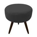 Ver imagem 2 de Kit 2 Puff Banqueta Berlim Redondo Suede Preto Pés Tabaco