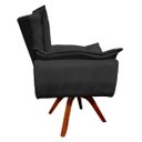 Ver imagem 3 de Poltrona Decorativa Giratória Gran Opala Base Madeira Suede Preto