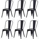 Ver imagem 2 de Kit 6 Cadeiras Tolix Fosca Aço Industrial Preto, Estilo Retrô para Sala, Cozinha ou Escritório