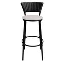 Ver imagem 3 de Kit 2 Banquetas Cuba Preto Aço Junco Sintético Assento Branco