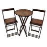 Conjunto Bistrô Bar Dobrável 1 Mesa 2 Banquetas Madeira - 2