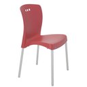 Ver imagem 2 de Cadeira Plastica Mona Vermelha com Pernas de Aluminio Anodizadas