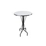 Mesa Bistro Alta Preta Tampo Branco 60cm Redondo Bar - 1