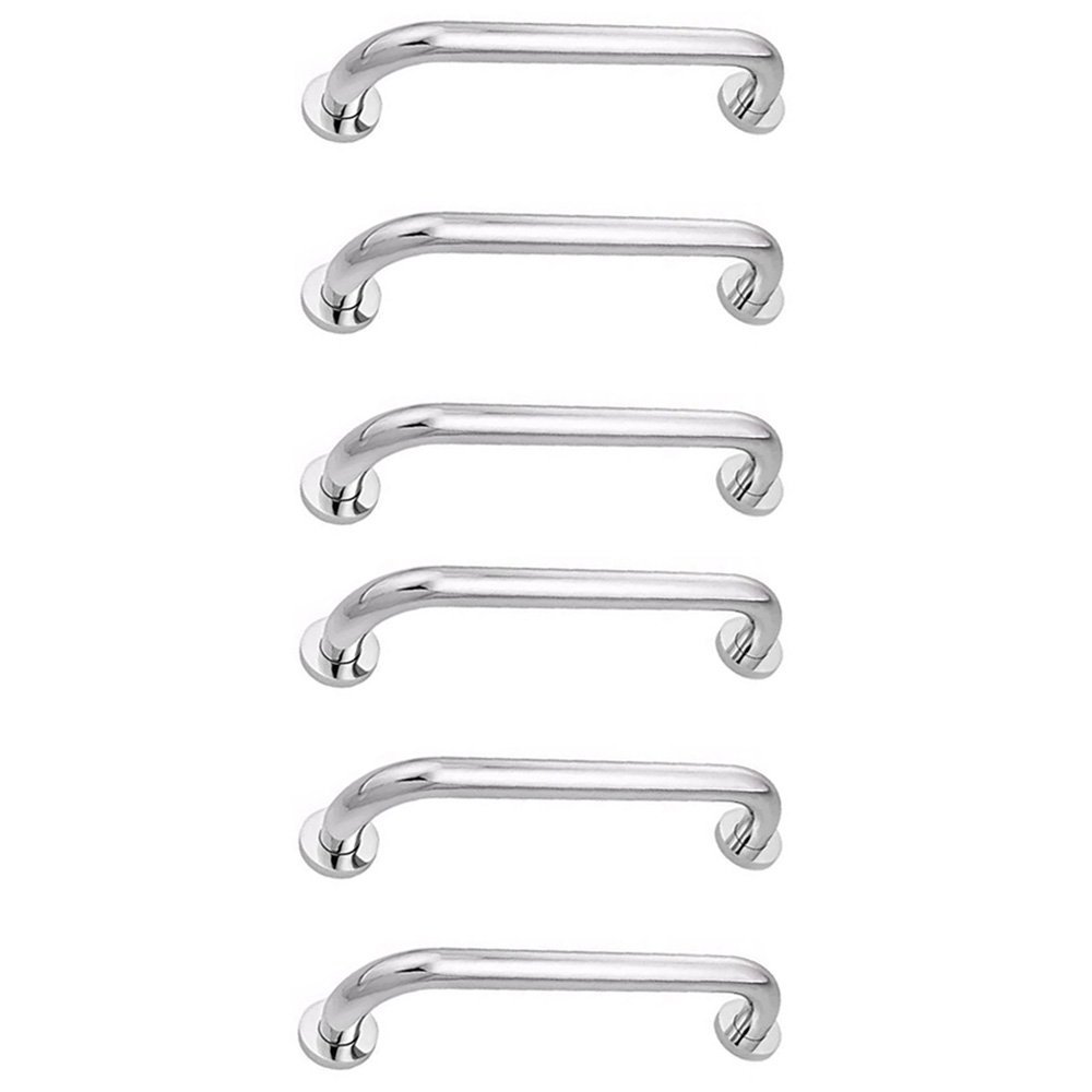 Alça de Apoio Barra Inox 30cm Kit 6 Unidades Idoso Cadeirante Acessibilidade Deficiente Segurança Bo - 1