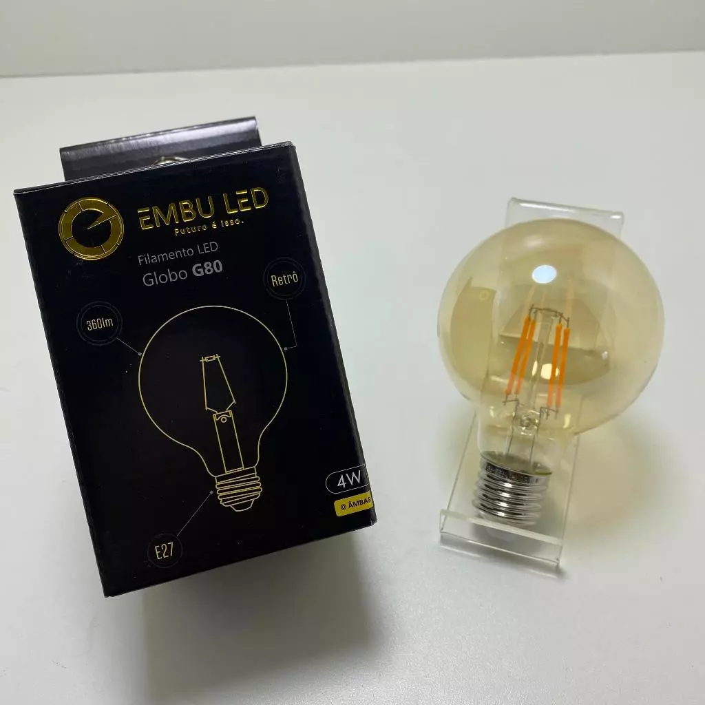 Kit 6 Lâmpada Filamento Led G95 4w E27 Âmbar Retrô Vintage 110v/220v Bivolt - 2