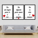Ver imagem 1 de Kit 3 Quadros Lar, Família, Benção - Branco 33x24cm - com vidro:Madeira preta
