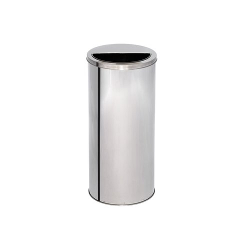 Lixeira de Inox 60l com Aro Meia Lua 30x85