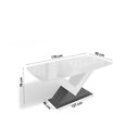 Ver imagem 2 de Mesa P/ Cozinha Amora C/ Tampo Madeirado C/ Vidro 90x170cm Freijo/off White/vidro Off White -