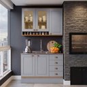 Ver imagem 3 de Cozinha Compacta Aspen 5 Portas 4 Gavetas com Vidro CA08ST Cinza/Cinamomo- Fellicci