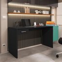 Ver imagem 3 de Kit Mesa de Computador e Estante Shanti Preto Trama