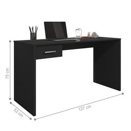 Kit Mesa de Computador e Estante Shanti Preto Trama - 7