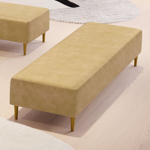 Puff Decorativo Sala de Estar Bali W01 Pés Palito 170x60cm Couríssimo Fendi - Lyam Decor