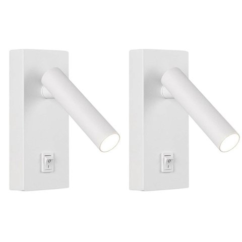 2 Arandela Leitura Led Interruptor Foco Móvel Spot Branco Bet52