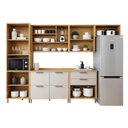 Ver imagem 4 de Cozinha Completa Modulada 6 Peças 11 Portas 6 Gavetas em MDF Nobre Bege/Cinamomo/Off White