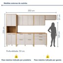 Ver imagem 3 de Cozinha Completa Modulada 6 Peças 11 Portas 6 Gavetas em MDF Nobre Bege/Cinamomo/Off White