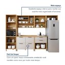 Ver mais imagens de Cozinha Completa Modulada 6 Peças 11 Portas 6 Gavetas em MDF Nobre Bege/Cinamomo/Off White