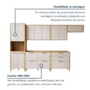 Ver imagem 6 de Cozinha Completa Modulada 6 Peças 11 Portas 6 Gavetas em MDF Nobre Bege/Cinamomo/Off White