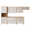 Ver imagem 2 de Cozinha Completa Modulada 6 Peças 11 Portas 6 Gavetas em MDF Nobre Bege/Cinamomo/Off White