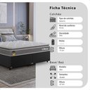 Ver imagem 2 de Cama Box Queen Couro Preto + Colchão Life D33 Pillow Top Cinza 56x158x198cm - e-Shop Casa