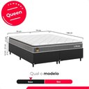Ver imagem 3 de Cama Box Queen Couro Preto + Colchão Life D33 Pillow Top Cinza 56x158x198cm - e-Shop Casa