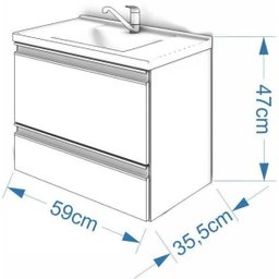 Gabinete De Banheiro 100% Mdf Messina 59 Cm Café - Mgm - 8