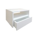Ver imagem 2 de Mesa de Cabeceira Nicho com Gaveteiro Suspenso de Parede Branco Laca