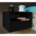 Ver imagem 5 de Mesa de Cabeceira Nicho com Gaveteiro Suspenso de Parede Preto Laca