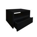 Ver imagem 2 de Mesa de Cabeceira Nicho com Gaveteiro Suspenso de Parede Preto Laca