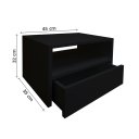 Ver imagem 3 de Mesa de Cabeceira Nicho com Gaveteiro Suspenso de Parede Preto Laca