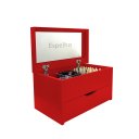 Ver imagem 2 de Porta Maquiagem Caixa Organizadora com Espelho Vermelho Laca