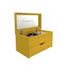 Ver imagem 2 de Porta Maquiagem Caixa Organizadora com Espelho Amarelo Laca