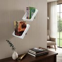 Ver imagem 1 de Prateleira Porta Livros Suporte Estante Nicho Decorativo Parede 2 Peças Branco Laca