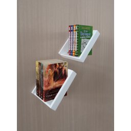 Prateleira Porta Livros Suporte Estante Nicho Decorativo Parede 2 peças Branco Laca - 6