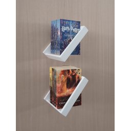 Prateleira Porta Livros Suporte Estante Nicho Decorativo Parede 2 peças Branco Laca - 1