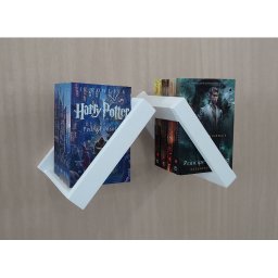 Prateleira Porta Livros Suporte Estante Nicho Decorativo Parede 2 peças Branco Laca - 5