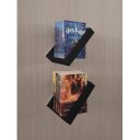 Ver imagem 2 de Prateleira Porta Livros Suporte Estante Nicho Decorativo Parede 2 Peças Preto Laca